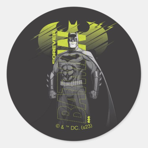 Forever Batman Power Up Character Art Classic Round Sticker