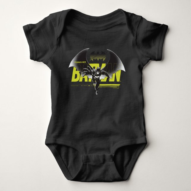 Forever Batman Reaching Graphic Baby Bodysuit (Front)