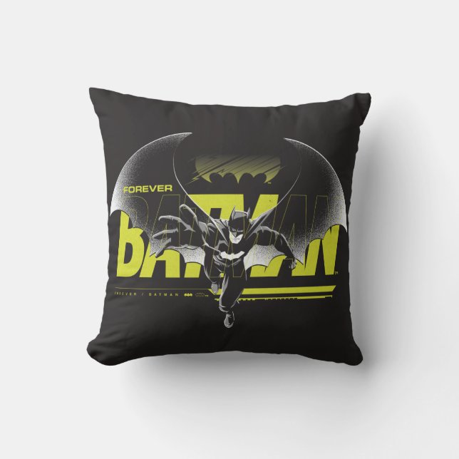 Forever Batman Reaching Graphic Throw Pillow (Front)