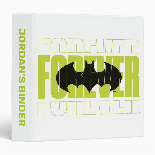 Forever Batman Typography Symbol Graphic 3 Ring Binder (Front/Spine)