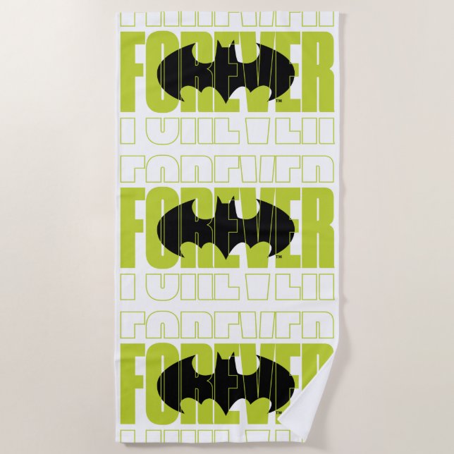 Forever Batman Typography Symbol Graphic Beach Towel (Front)