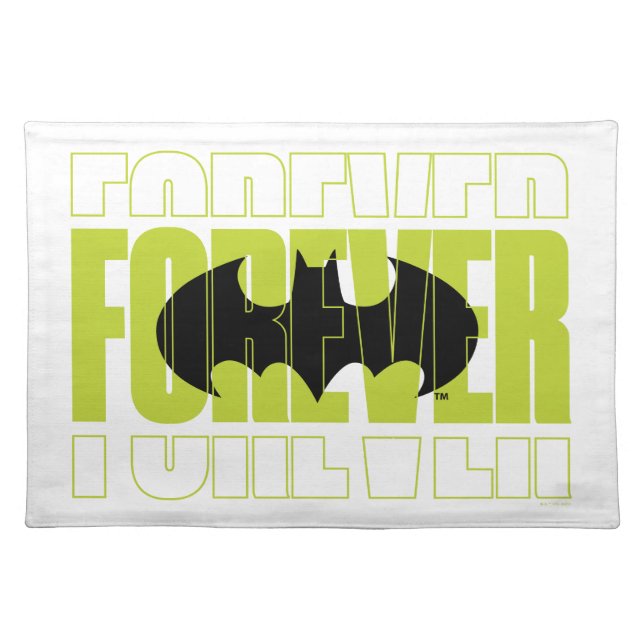 Forever Batman Typography Symbol Graphic Cloth Placemat (Front)