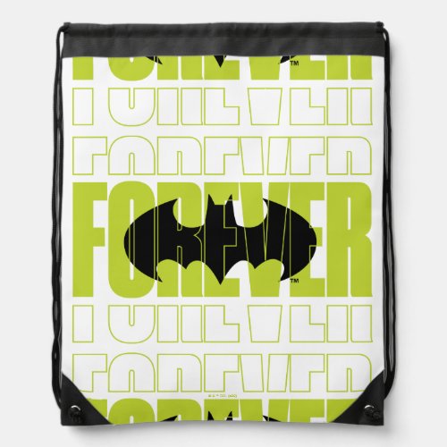 Forever Batman Typography Symbol Graphic Drawstring Bag