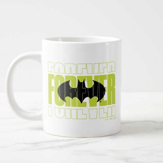 Forever Batman Typography Symbol Graphic Giant Coffee Mug (Left)