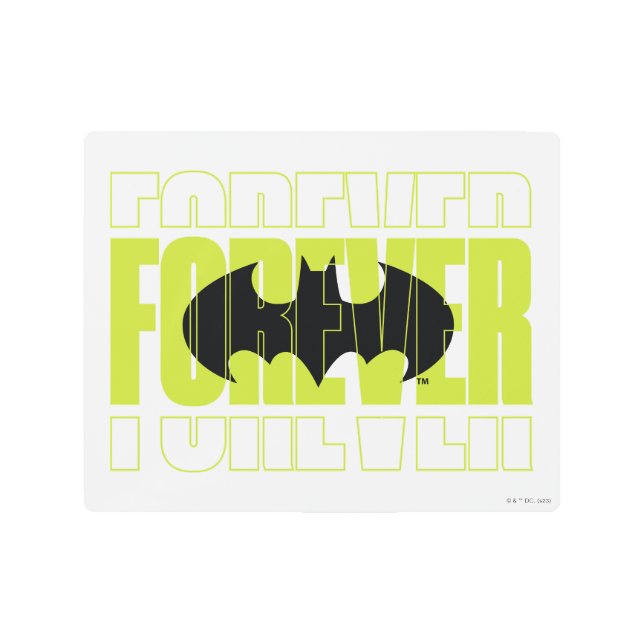 Forever Batman Typography Symbol Graphic Metal Print (Front)