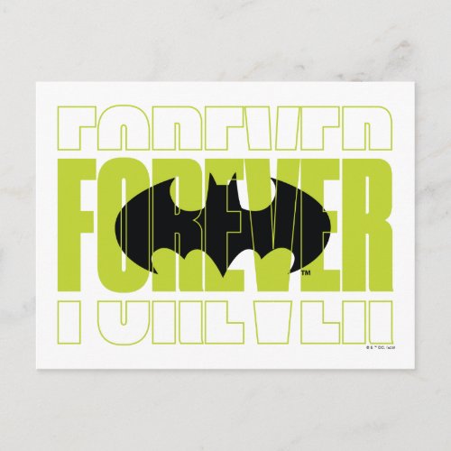 Forever Batman Typography Symbol Graphic Postcard