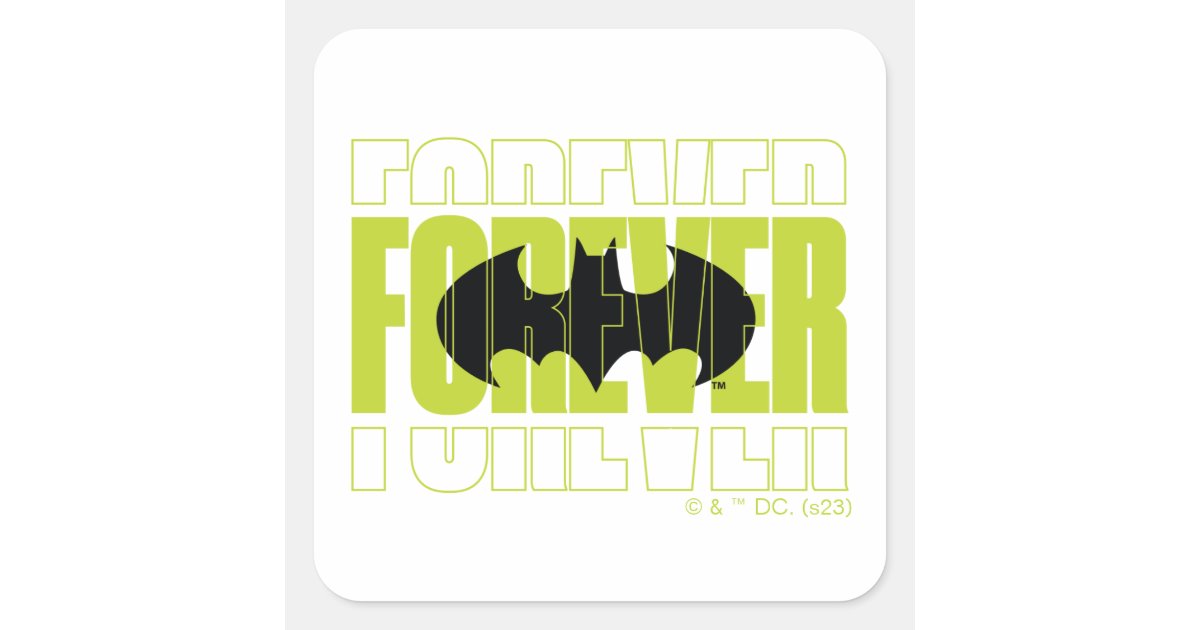Forever Batman Typography Symbol Graphic Square Sticker | Zazzle