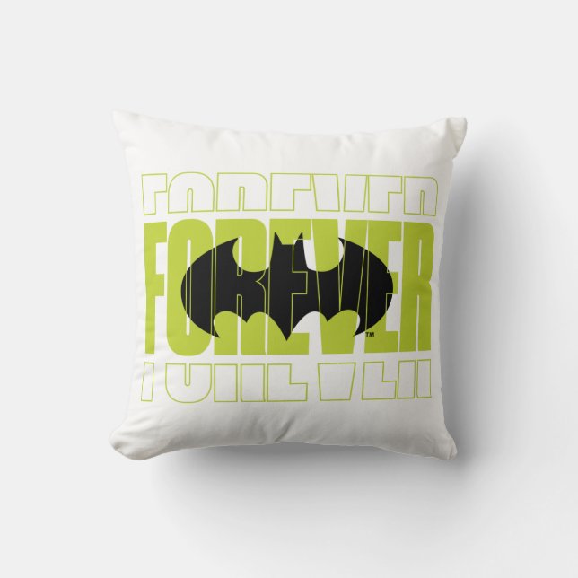 Forever Batman Typography Symbol Graphic Throw Pillow (Front)