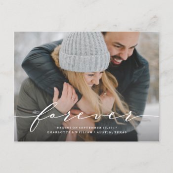 Forever Begins Save The Date Photo Postcard by FINEandDANDY at Zazzle