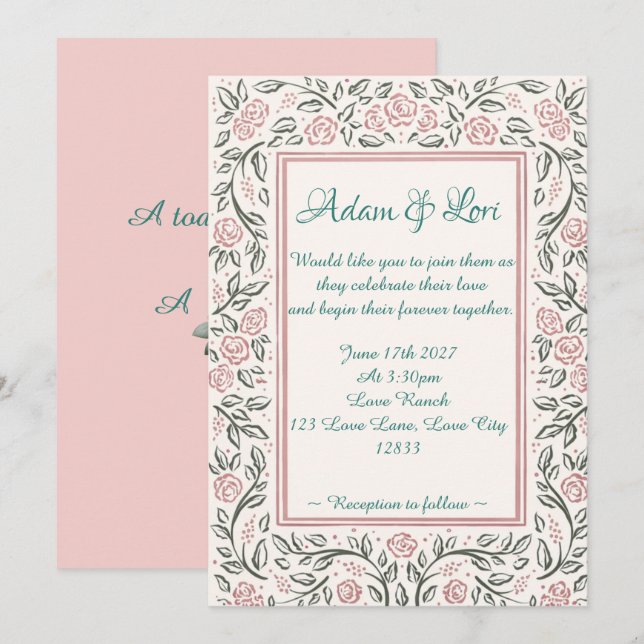 Forever Begins Today Wedding Invitation (Front/Back)