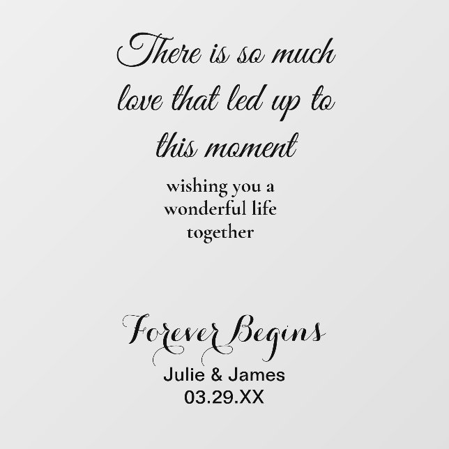 Forever begins Wedding Aisle Entrance Floor Decals (Front)