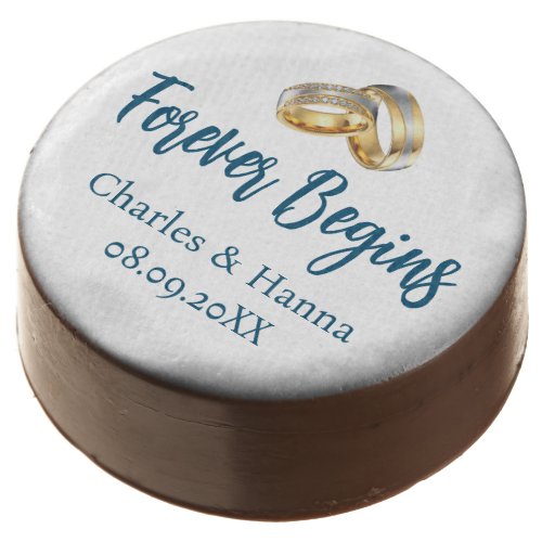 Forever Begins Wedding Party Cute Chocolate Covered Oreo