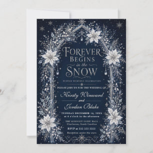 Forever Begins Winter Wedding Invitation