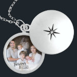 Forever Blessed Baby Christening Photo Locket Necklace<br><div class="desc">A special silver locket with custom photo for the baby or for your wife, lettered with "forever blessed" and perfect as a christening gift or baptism keepsake. The template is set up for you to add your own photo of your family, baby's godparents or a picture of the baby for...</div>