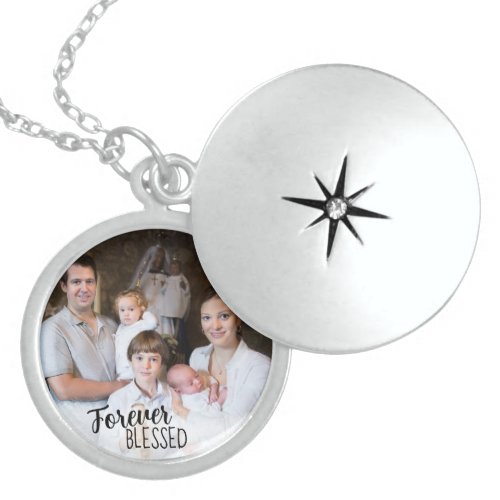 Forever Blessed Baby Christening Photo Locket Necklace
