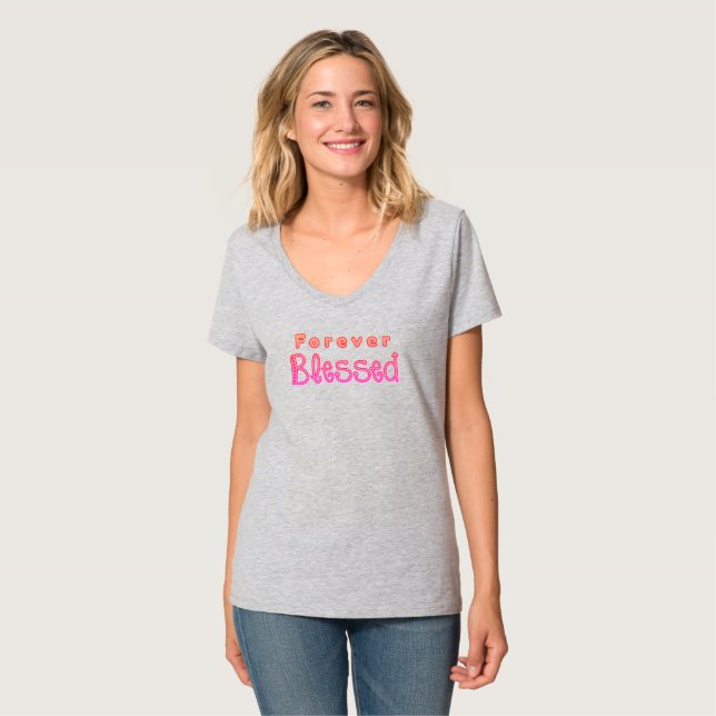 Forever Blessed Pink Text T-Shirt (Front Full)