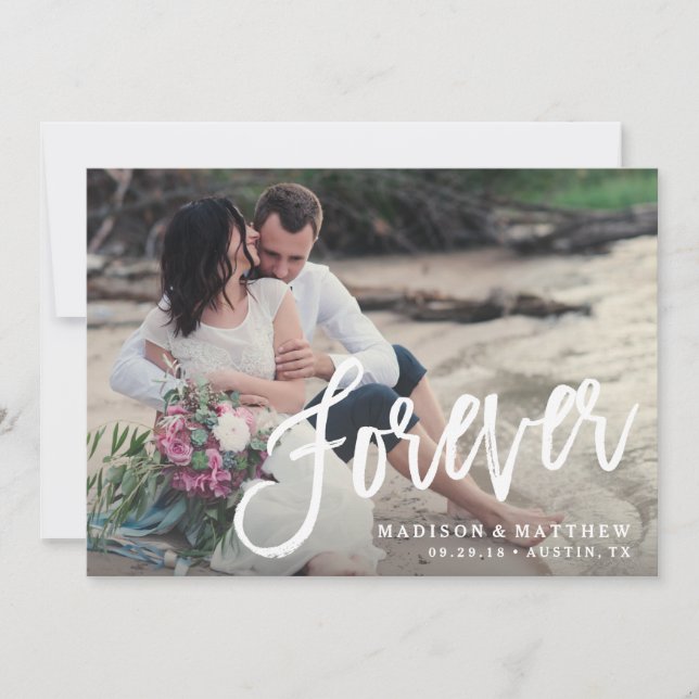 Forever Brushed Save the Date Announcement (Front)