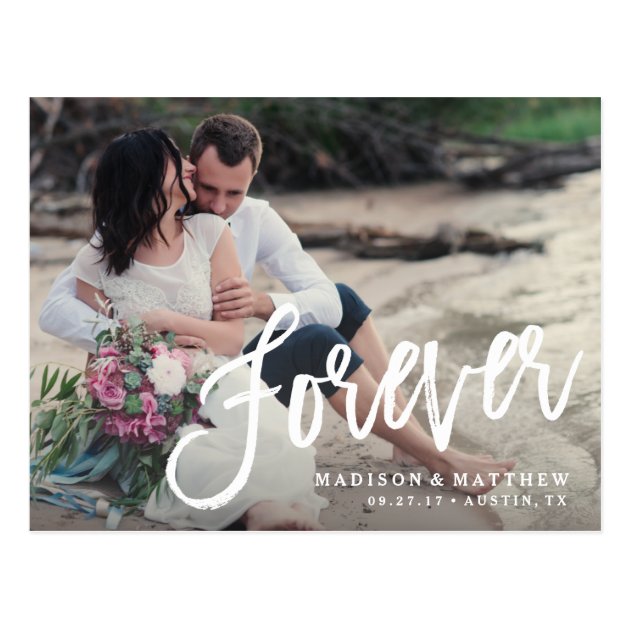Forever Brushed Save The Date Announcement Postcard