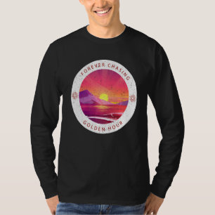 Forever Chasing Golden Hour Word on Back Photograp T-Shirt