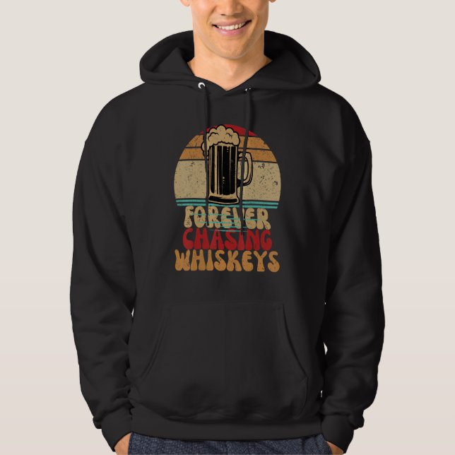 Forever Chasing Sunset Retro  Beer  Groovy Hoodie (Front)