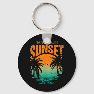 Forever Chasing Sunset Workout Summer Casual Keychain