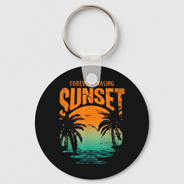 Forever Chasing Sunset Workout Summer Casual Keychain (Front)