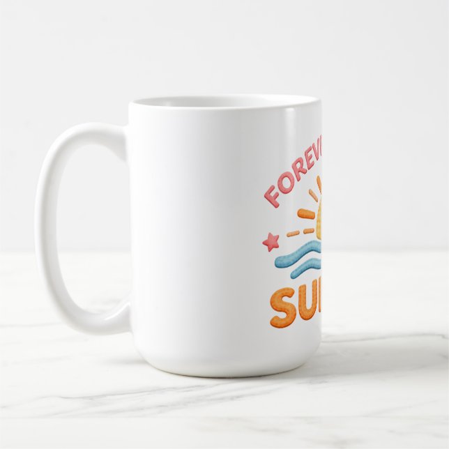 Forever Chasing Sunsets Cute Smiling Sunset Coffee Mug (Left)