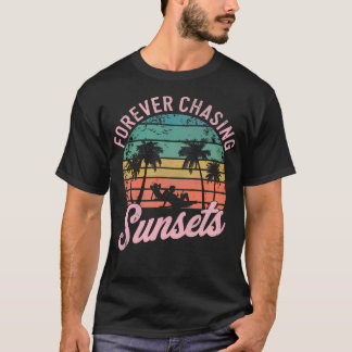 Forever Chasing Sunsets Retro Beach Summer T-Shirt