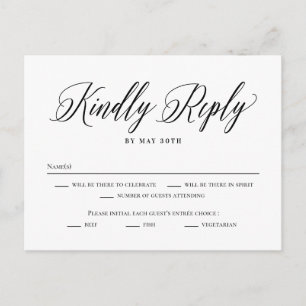 Forever Classic Editable Color RSVP Reply Card
