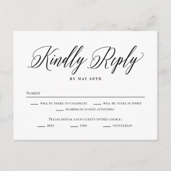 Forever Classic Editable Color Rsvp Reply Card by berryberrysweet at Zazzle