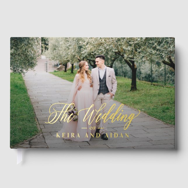 Forever Classic Foil Photo Wedding Guestbook (Front)