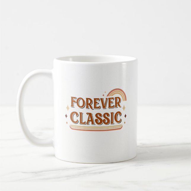 Forever Classic – Minimal Retro Typography iMug Coffee Mug (Left)