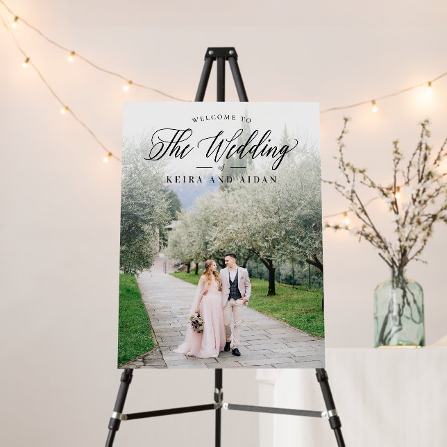Forever Classic Photo Wedding Welcome Sign (In Situ (Stand))