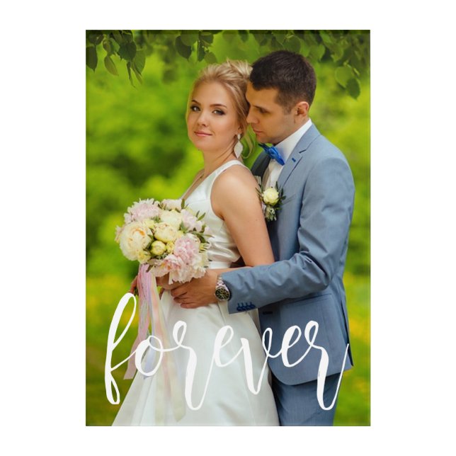 Forever Custom Wedding Photo Acrylic Print (Front)