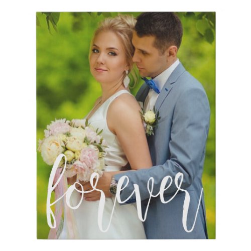 Forever Custom Wedding Photo Faux Canvas Print