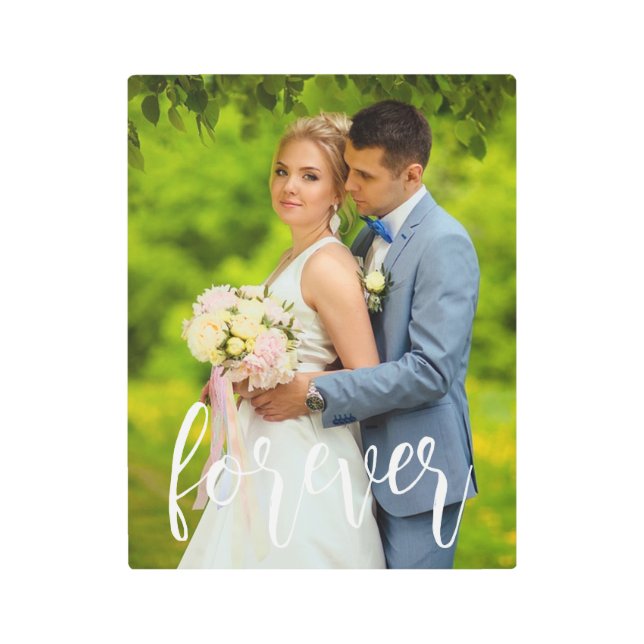 Forever Custom Wedding Photo Metal Print (Front)