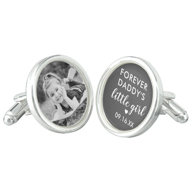 Forever Daddy's Little Girl Photo Cufflinks (Angled)