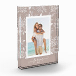 FOREVER Elegant Design Overlay Family Photo Block<br><div class="desc">This charming photo block features your favorite photo surrounded with a beautiful border of white foliage, dots and berries on a taupe background. CHANGE the background color to MATCH your photo. CHANGE the FOREVER text to anything - TIP: put your text between the two squares to retain the text swashes....</div>