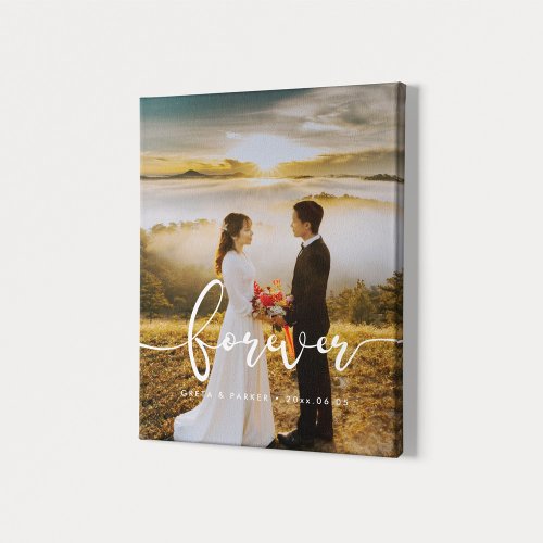 Forever elegant design overlay wedding photo canvas print