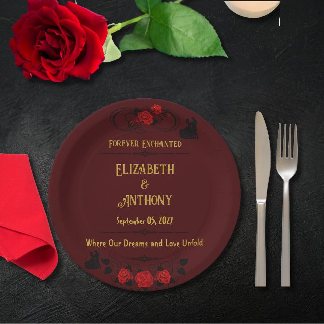 Forever Enchanted Wedding Paper Plates (Creator Uploaded)
