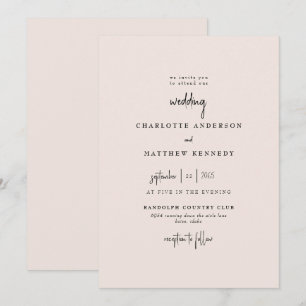 Forever Faithful Blushing Bride No Parents Wedding Invitation