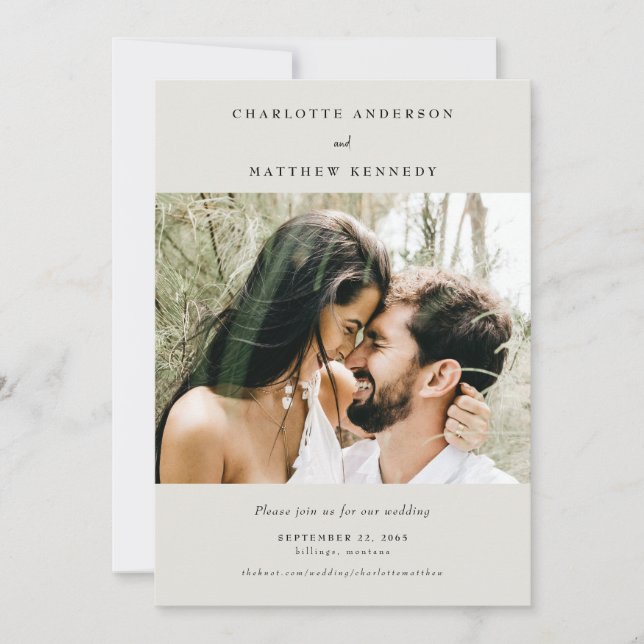 Forever Faithful Cream Photo Save the Date (Front)