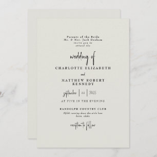 Forever Faithful Cream Wedding III Invitation