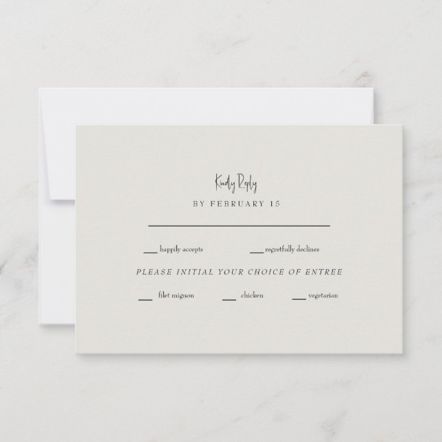 Forever Faithful Cream Wedding RSVP Card (Front)