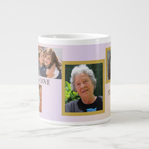 Forever Family 5-photo Tribute with Pet Giant Coffee Mug
