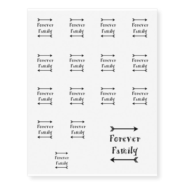 Forever Family - Adpotion Design Temporary Tattoos (Front)