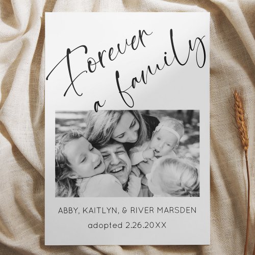 Forever Family Photo Adoption Announcement Card