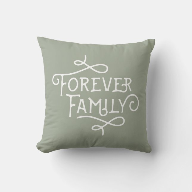 Forever Family Polka Dot Pillow - Custom Color (Front)