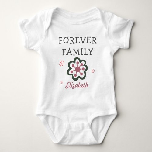 Forever Family Purple Flower Adoption Gift Baby Bodysuit