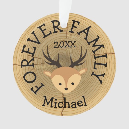 Forever Family Woodland Deer Adoption Gift Ornament